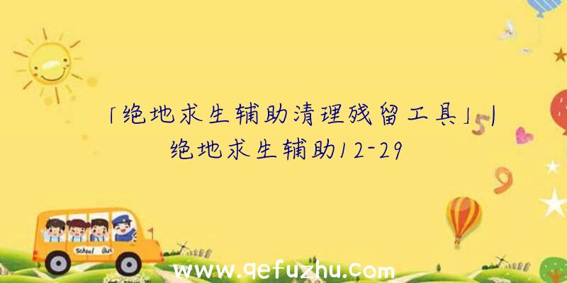 「绝地求生辅助清理残留工具」|绝地求生辅助12-29